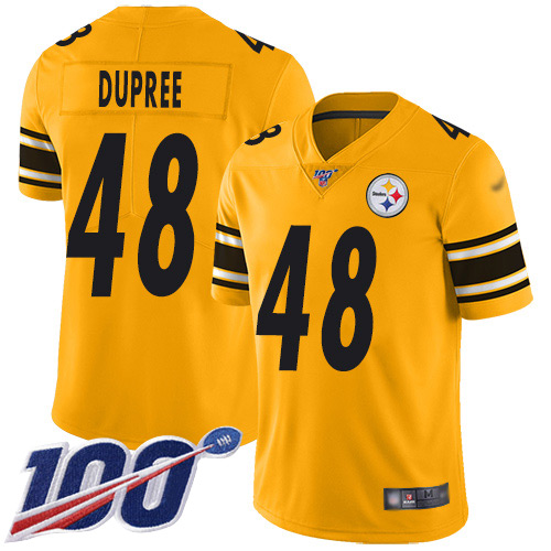 Steelers #48 Bud Dupree Gold Men's Stitched Football Limited Inverted Legend 100th Season Jersey