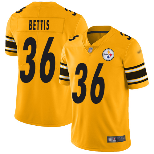 Steelers #36 Jerome Bettis Gold Men's Stitched Football Limited Inverted Legend Jersey