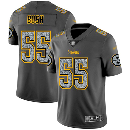 Steelers #55 Devin Bush Gray Static Men's Stitched Football Vapor Untouchable Limited Jersey