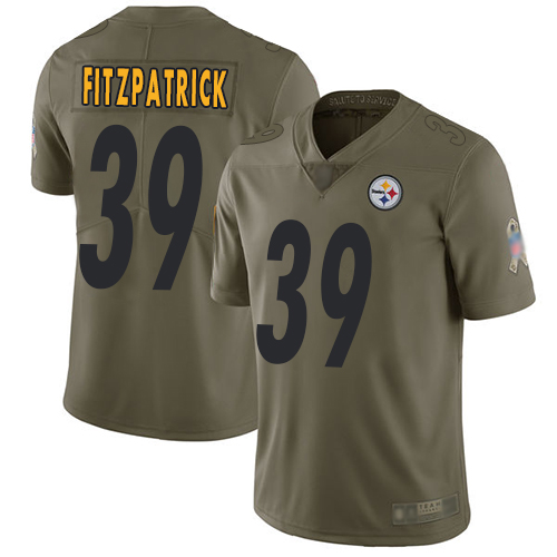 Steelers #39 Minkah Fitzpatrick Olive Men's Stitched Football Limited 2017 Salute To Service Jersey