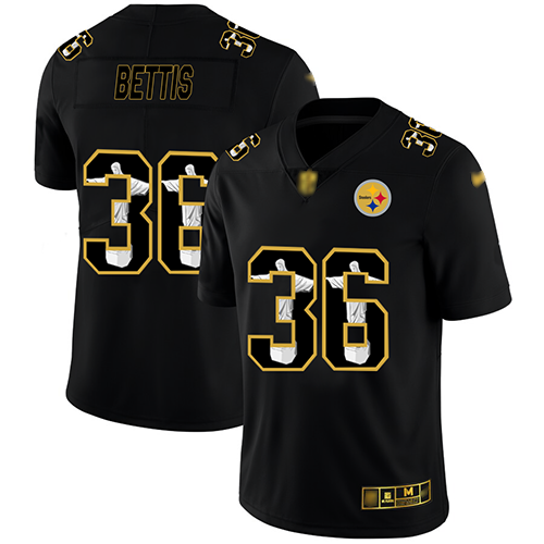 Steelers #36 Jerome Bettis Black Men's Stitched Football Limited Jesus Faith Jersey