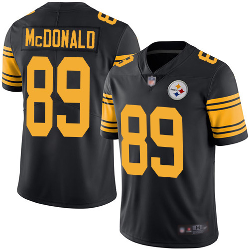 Steelers #89 Vance McDonald Black Men's Stitched Football Limited Rush Jersey