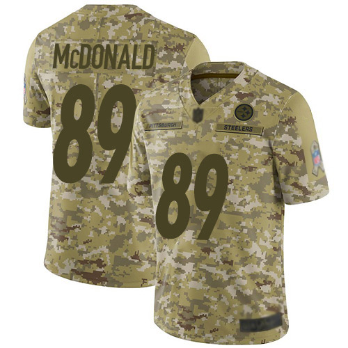 Steelers #89 Vance McDonald Camo Men's Stitched Football Limited 2018 Salute To Service Jersey