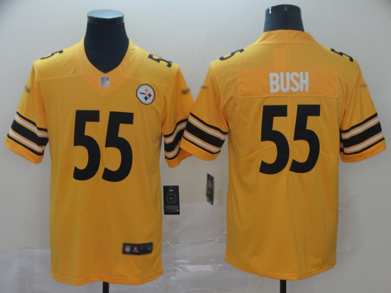 Steelers #55 Devin Bush Gold Men's Stitched Football Limited Inverted Legend Jersey