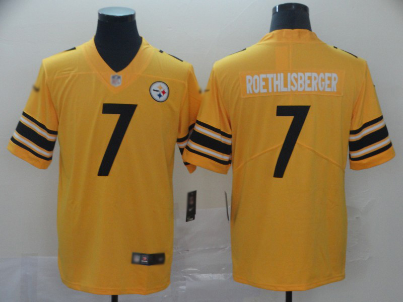 Steelers #7 Ben Roethlisberger Gold Men's Stitched Football Limited Inverted Legend Jersey