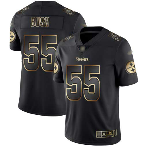 Steelers #55 Devin Bush Black/Gold Men's Stitched Football Vapor Untouchable Limited Jersey