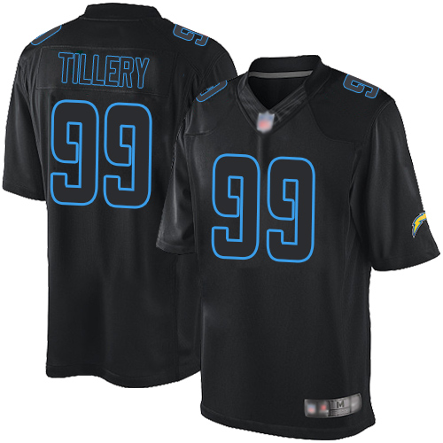 Chargers #99 Jerry Tillery Black Men's Stitched Football Impact Limited Jersey