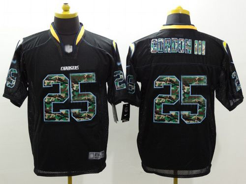 Chargers #25 Melvin Gordon III Black Men's Stitched Football Elite Camo Fashion Jersey