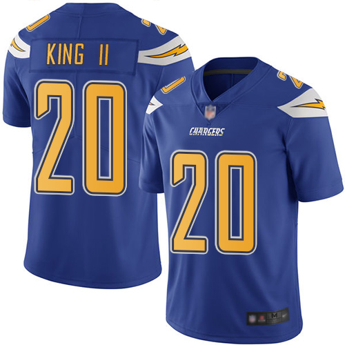 Chargers #20 Desmond King II Electric Blue Men's Stitched Football Limited Rush Jersey