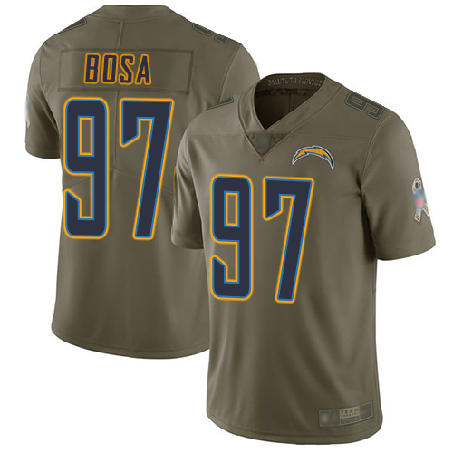 Chargers #97 Joey Bosa Olive Men's Stitched Football Limited 2017 Salute to Service Jersey