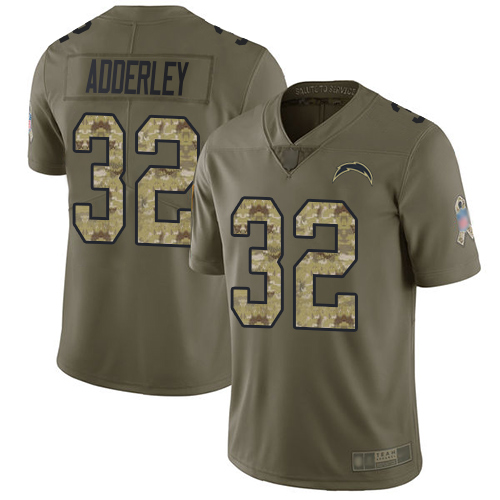Chargers #32 Nasir Adderley Olive/Camo Men's Stitched Football Limited 2017 Salute To Service Jersey