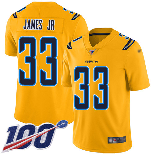 Chargers #33 Derwin James Jr Gold Men's Stitched Football Limited Inverted Legend 100th Season Jersey