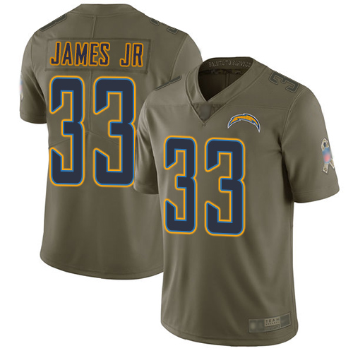 Chargers #33 Derwin James Jr Olive Men's Stitched Football Limited 2017 Salute To Service Jersey