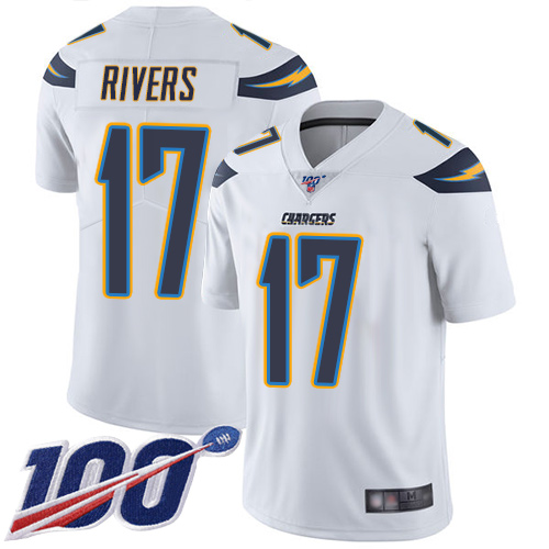Chargers #17 Philip Rivers White Men's Stitched Football 100th Season Vapor Limited Jersey Chargers #17 Philip Rivers White Men's Stitched Football 100th Season Vapor Limited Jersey