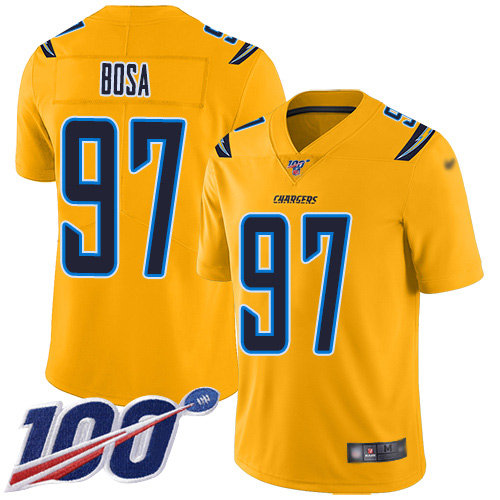 Chargers #97 Joey Bosa Gold Men's Stitched Football Limited Inverted Legend 100th Season Jersey