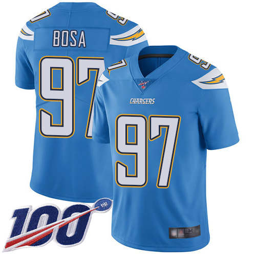 Chargers #97 Joey Bosa Electric Blue Alternate Men's Stitched Football 100th Season Vapor Limited Jersey Chargers #97 Joey Bosa Electric Blue Alternate Men's Stitched Football 100th Season Vapor Limited Jersey