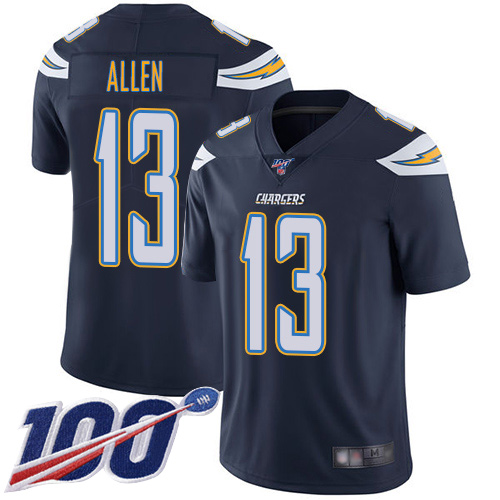 Chargers #13 Keenan Allen Navy Blue Team Color Men's Stitched Football 100th Season Vapor Limited Jersey