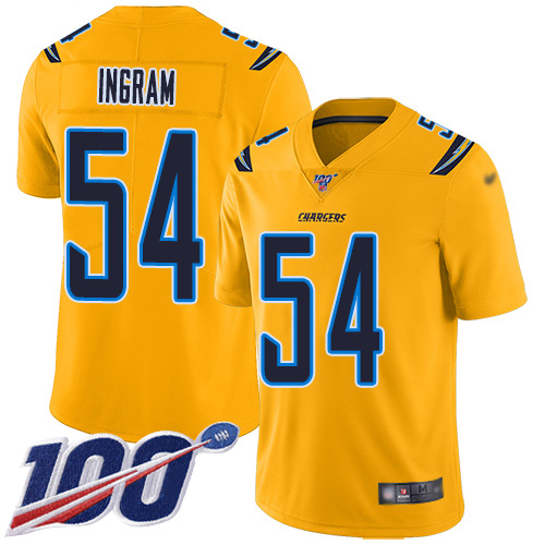 Chargers #54 Melvin Ingram Gold Men's Stitched Football Limited Inverted Legend 100th Season Jersey
