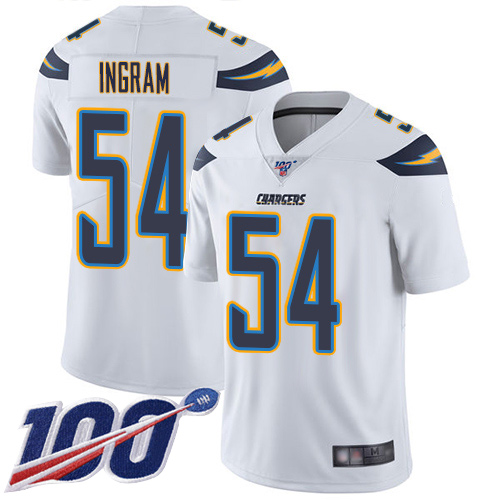 Chargers #54 Melvin Ingram White Men's Stitched Football 100th Season Vapor Limited Jersey