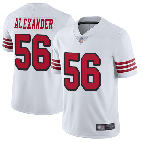 Nike 49ers #56 Kwon Alexander White Rush Men's Stitched NFL Vapor Untouchable Limited Jersey Nike 49ers #56 Kwon Alexander White Rush Men's Stitched NFL Vapor Untouchable Limited Jersey