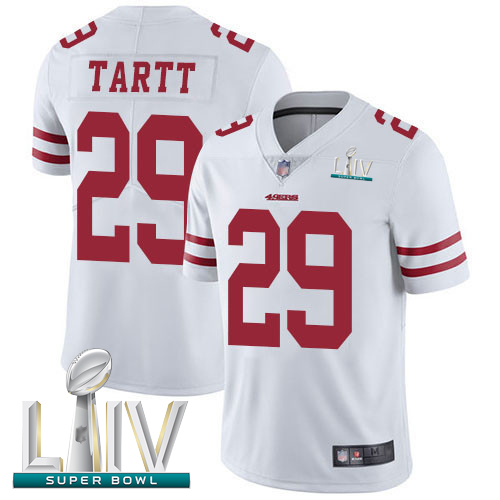 49ers #29 Jaquiski Tartt White Super Bowl LIV Bound Men's Stitched Football Vapor Untouchable Limited Jersey
