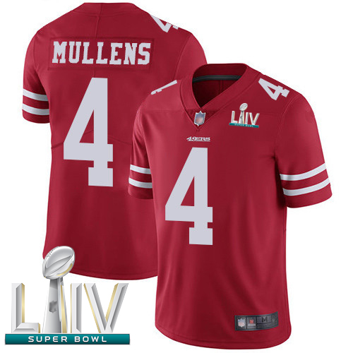49ers #4 Nick Mullens Red Team Color Super Bowl LIV Bound Men's Stitched Football Vapor Untouchable Limited Jersey