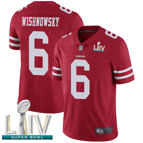 49ers #6 Mitch Wishnowsky Red Team Color Super Bowl LIV Bound Men's Stitched Football Vapor Untouchable Limited Jersey