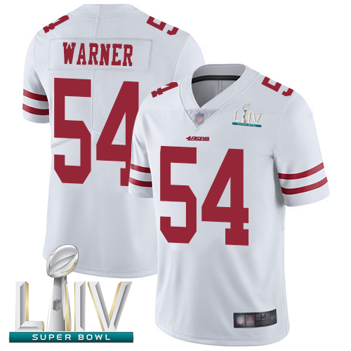 49ers #54 Fred Warner White Super Bowl LIV Bound Men's Stitched Football Vapor Untouchable Limited Jersey