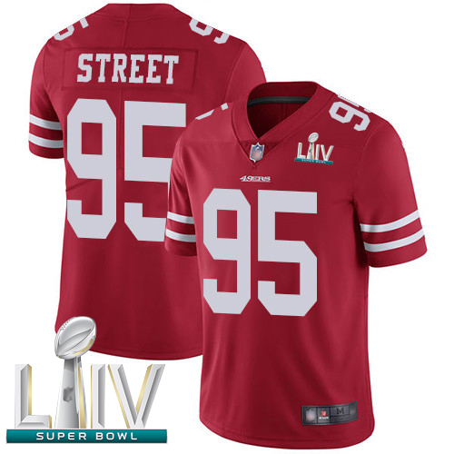 49ers #95 Kentavius Street Red Team Color Super Bowl LIV Bound Men's Stitched Football Vapor Untouchable Limited Jersey