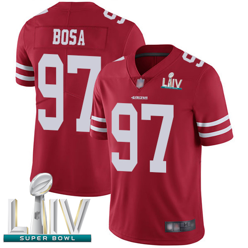 49ers #97 Nick Bosa Red Team Color Super Bowl LIV Bound Men's Stitched Football Vapor Untouchable Limited Jersey