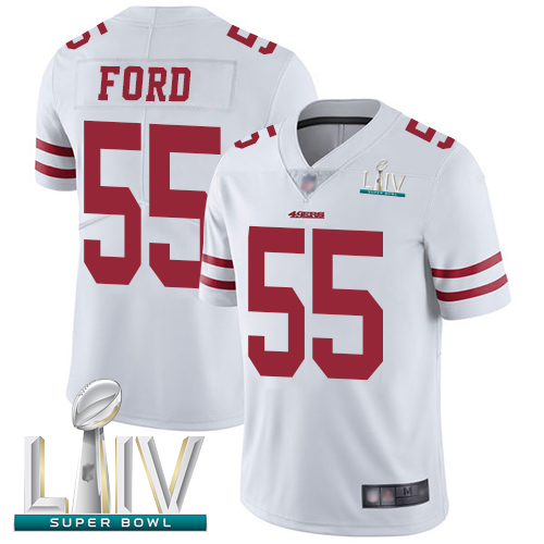 49ers #55 Dee Ford White Super Bowl LIV Bound Men's Stitched Football Vapor Untouchable Limited Jersey
