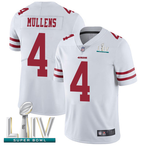 49ers #4 Nick Mullens White Super Bowl LIV Bound Men's Stitched Football Vapor Untouchable Limited Jersey