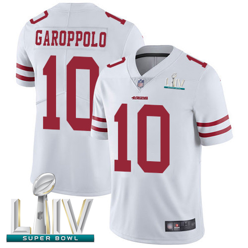 49ers #10 Jimmy Garoppolo White Super Bowl LIV Bound Men's Stitched Football Vapor Untouchable Limited Jersey