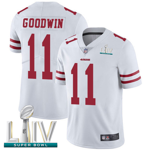 49ers #11 Marquise Goodwin White Super Bowl LIV Bound Men's Stitched Football Vapor Untouchable Limited Jersey