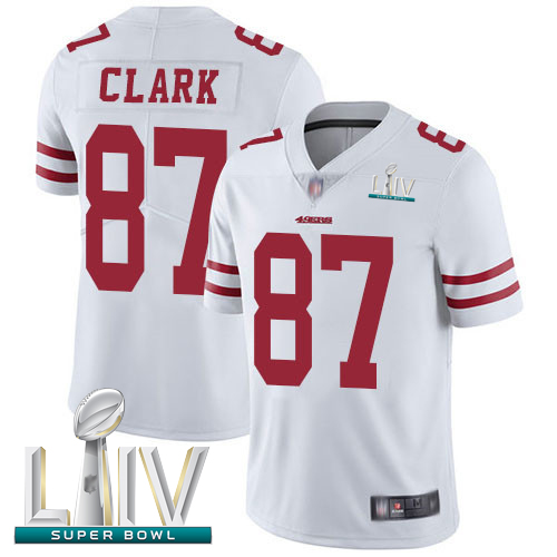 49ers #87 Dwight Clark White Super Bowl LIV Bound Men's Stitched Football Vapor Untouchable Limited Jersey