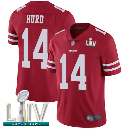 49ers #14 Jalen Hurd Red Team Color Super Bowl LIV Bound Men's Stitched Football Vapor Untouchable Limited Jersey