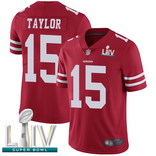 49ers #15 Trent Taylor Red Team Color Super Bowl LIV Bound Men's Stitched Football Vapor Untouchable Limited Jersey