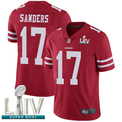 49ers #17 Emmanuel Sanders Red Team Color Super Bowl LIV Bound Men's Stitched Football Vapor Untouchable Limited Jersey