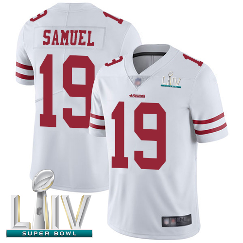 49ers #19 Deebo Samuel White Super Bowl LIV Bound Men's Stitched Football Vapor Untouchable Limited Jersey