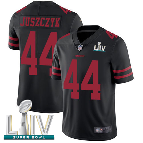 49ers #44 Kyle Juszczyk Black Alternate Super Bowl LIV Bound Men's Stitched Football Vapor Untouchable Limited Jersey