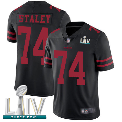 49ers #74 Joe Staley Black Alternate Super Bowl LIV Bound Men's Stitched Football Vapor Untouchable Limited Jersey