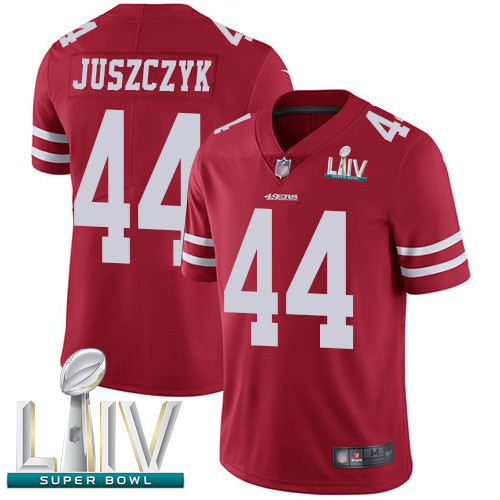 49ers #44 Kyle Juszczyk Red Team Color Super Bowl LIV Bound Men's Stitched Football Vapor Untouchable Limited Jersey