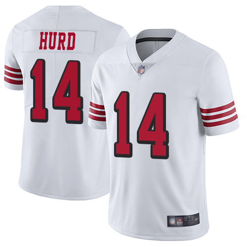 49ers #14 Jalen Hurd White Rush Men's Stitched Football Vapor Untouchable Limited Jersey 49ers #14 Jalen Hurd White Rush Men's Stitched Football Vapor Untouchable Limited Jersey