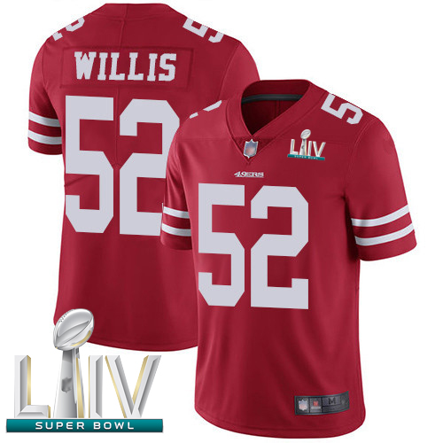 49ers #52 Patrick Willis Red Team Color Super Bowl LIV Bound Men's Stitched Football Vapor Untouchable Limited Jersey