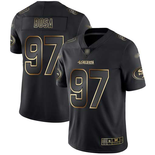 49ers #97 Nick Bosa Black/Gold Men's Stitched Football Vapor Untouchable Limited Jersey