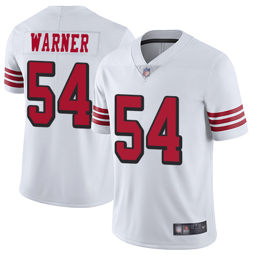 49ers #54 Fred Warner White Rush Men's Stitched Football Vapor Untouchable Limited Jersey