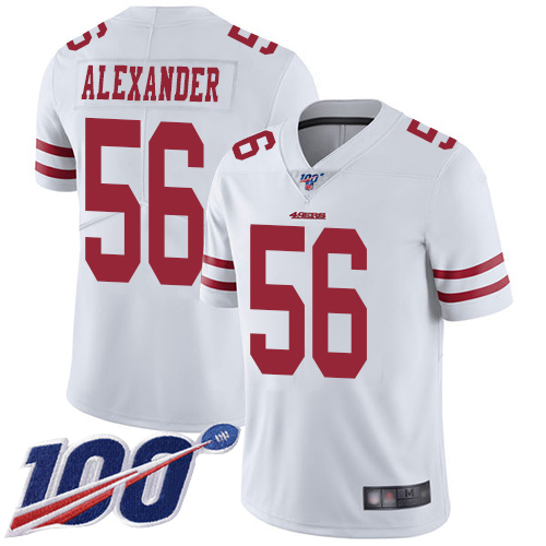 49ers #56 Kwon Alexander White Men's Stitched Football 100th Season Vapor Limited Jersey 49ers #56 Kwon Alexander White Men's Stitched Football 100th Season Vapor Limited Jersey