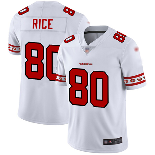 49ers #80 Jerry Rice White Men's Stitched Football Limited Team Logo Fashion Jersey