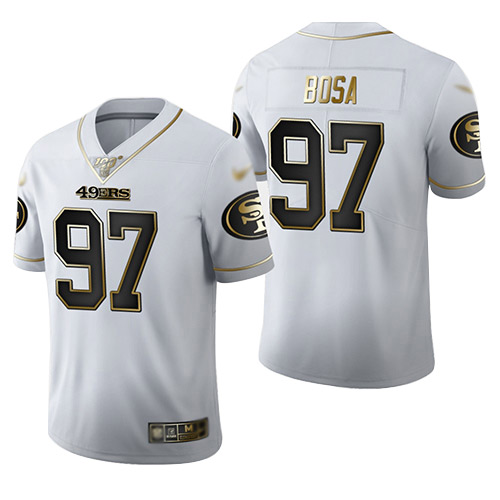 49ers #97 Nick Bosa White Men's Stitched Football Limited Golden Edition Jersey