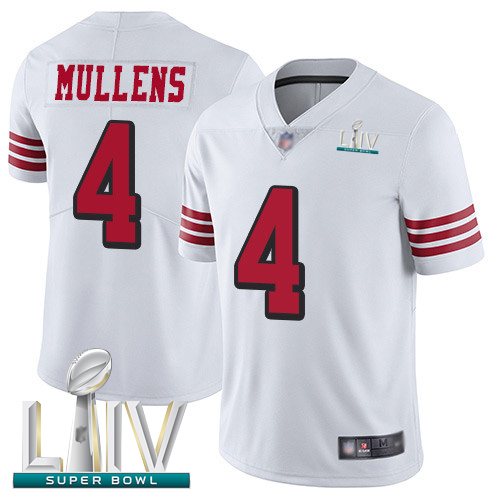 49ers #4 Nick Mullens White Rush Super Bowl LIV Bound Men's Stitched Football Vapor Untouchable Limited Jersey